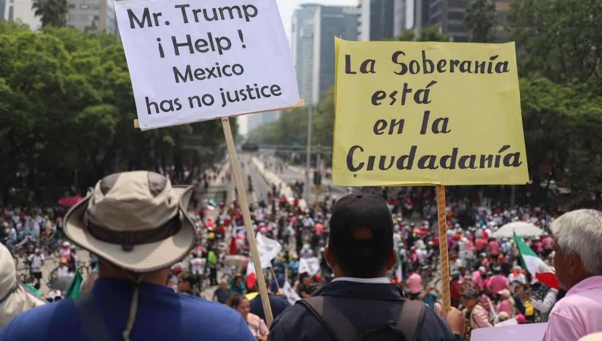 “¡Repudio total a la farsa judicial!” Marea Rosa marcha del Ángel al Monumento a la Revolución y amenaza con tomar la Corte