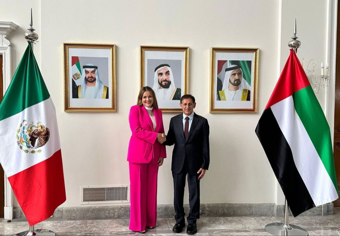 Cecilia Patrón se reúne con el embajador de Emiratos Árabes Unidos para impulsar proyectos de inversión en Mérida