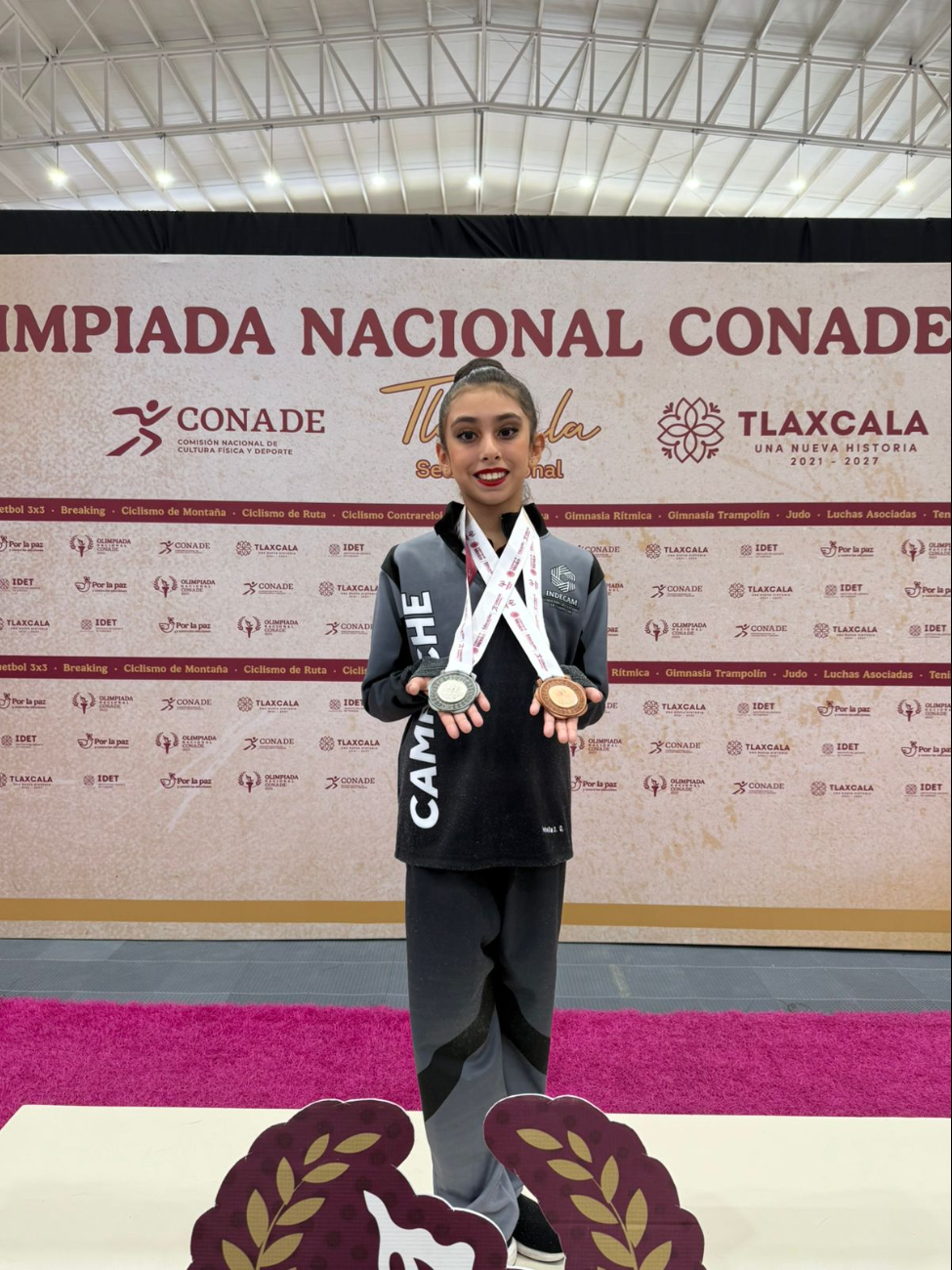 Orgullo campechano: Isabella Domínguez conquista plata y bronce  en la Olimpiada Nacional CONADE 2025