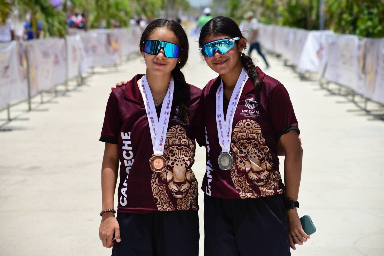 Campeche brilla en el triatlón nacional 2025: Valeria Canizales y Alana Pizaña ganan plata y bronce   
