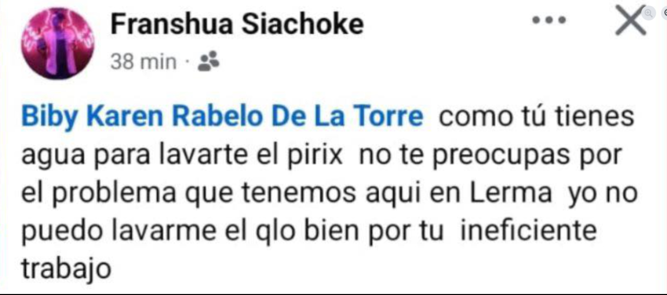 Habitantes de Lerma exigen a Biby Rabelo resolver desabasto de agua Habitantes de Lerma exigen a Biby Rabelo resolver desabasto de agua