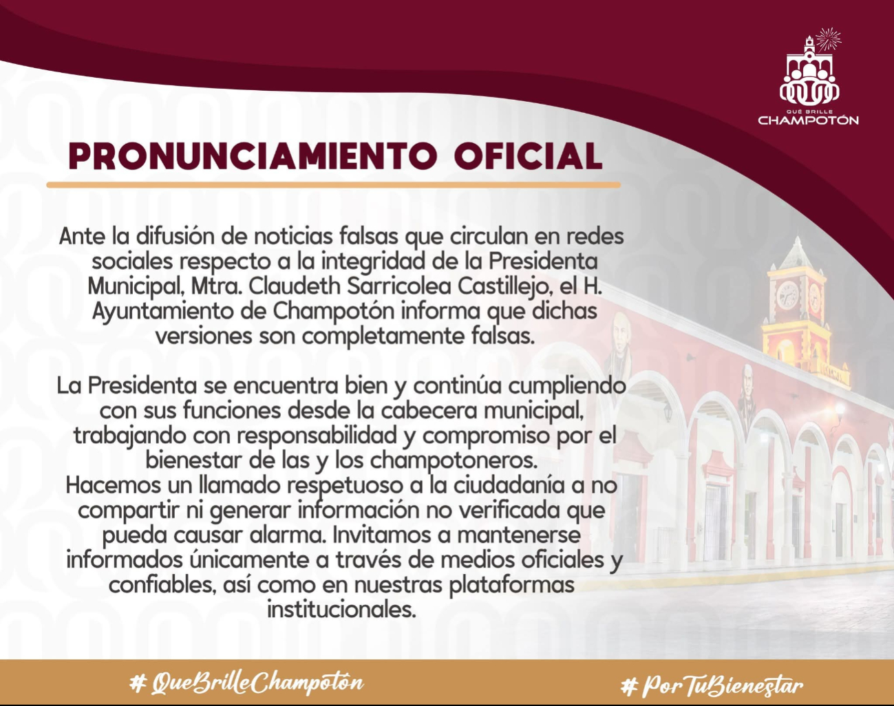 Descartan que la alcaldesa de Champotón haya sido secuestrada como circula en redes sociales Descartan que la alcaldesa de Champotón haya sido secuestrada como circula en redes sociales