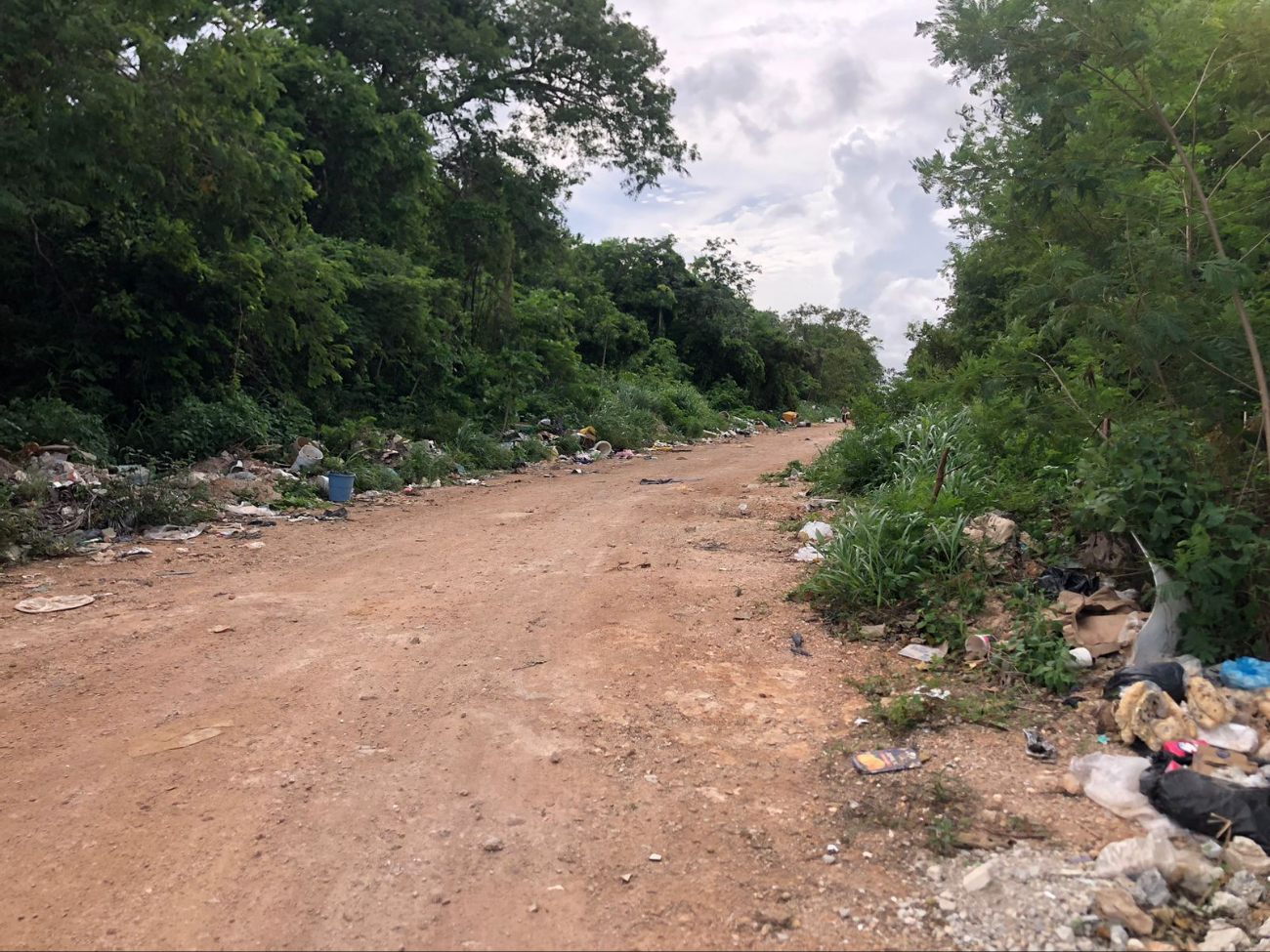 El basurero abarca un tramo de aproximadamente 90 metros, en lo que corresponde a la avenida. El basurero abarca un tramo de aproximadamente 90 metros, en lo que corresponde a la avenida.