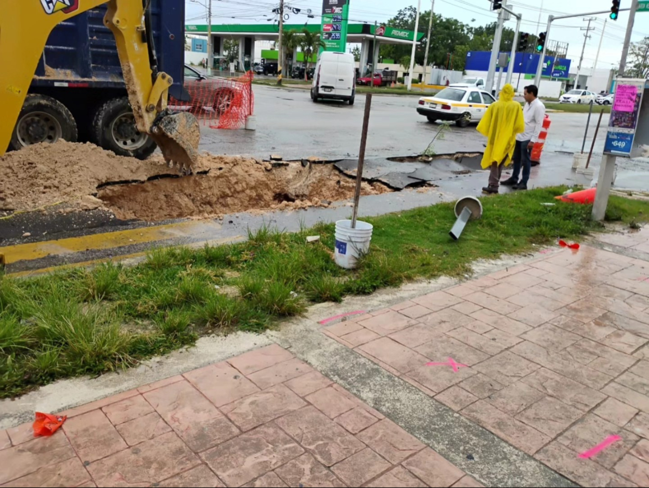 El socavon se presentó en un sitio recientemente atendido