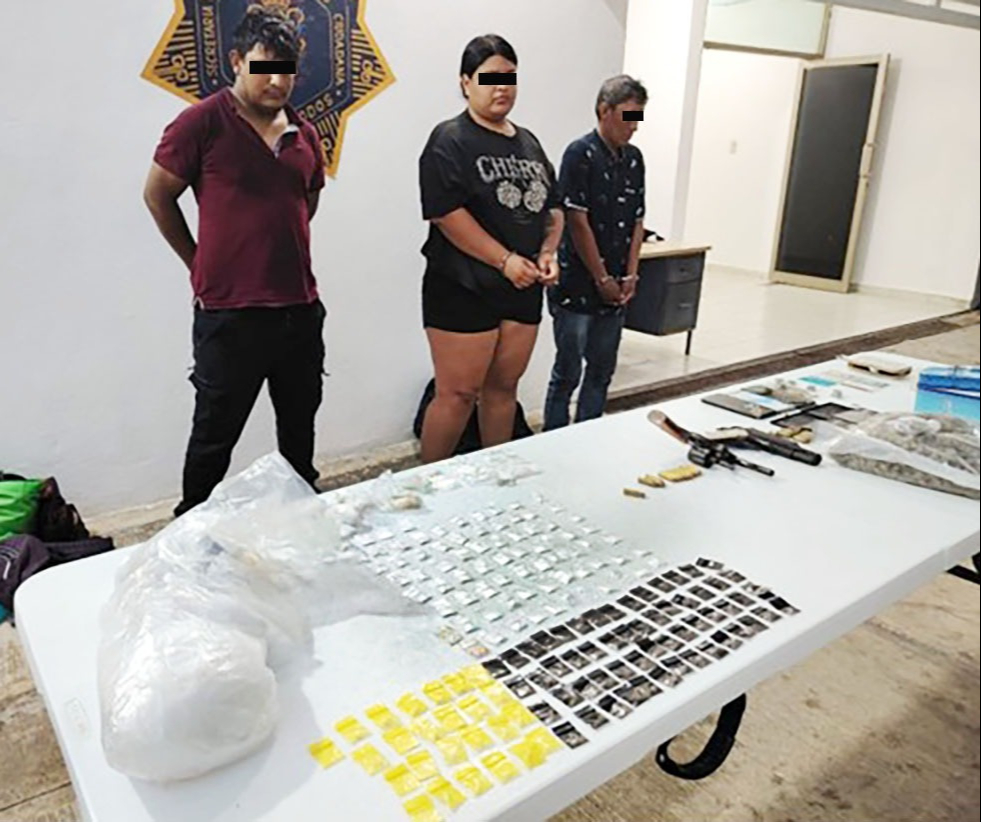 Detienen a tres personas con armas y droga durante operativo en Palizada, Campeche