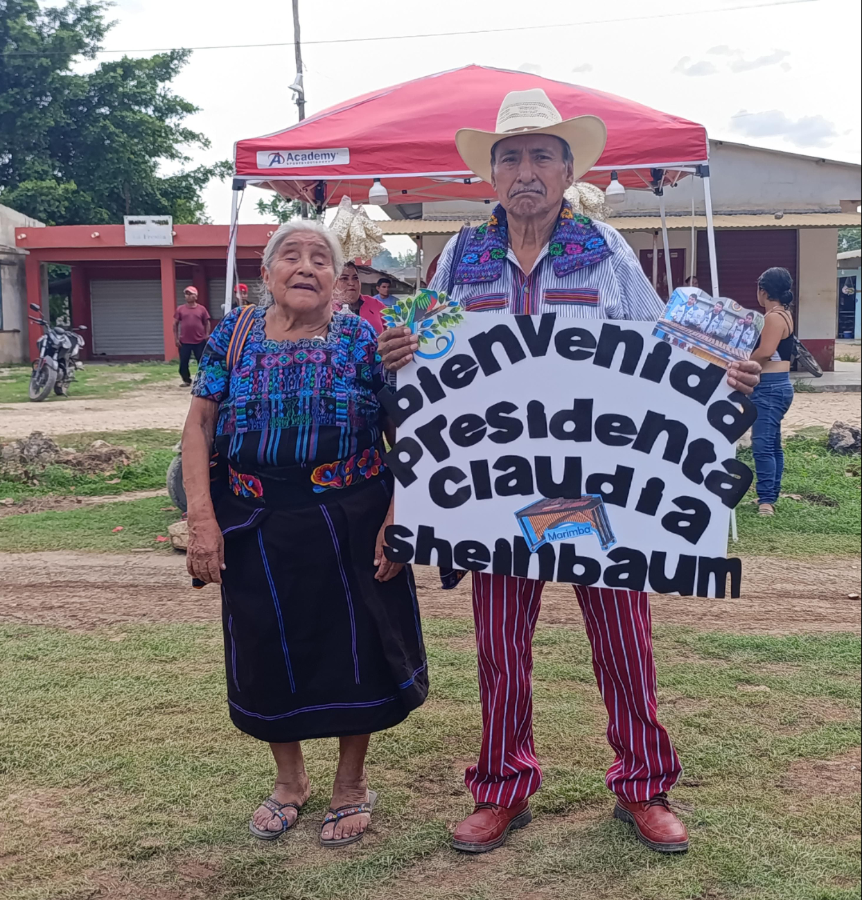 “Bienvenida, presidenta”: así reciben en Kesté a Claudia Sheinbaum en su gira por Campeche