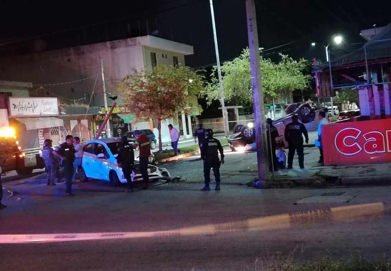 El salgo del choque en Chetumal dejó daños materiales y dos personas lesionadas