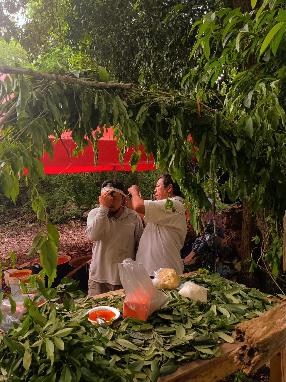 Varios habitantes de la comisaría de Tiholop llevan a cabo la ceremonia religiosa Cha´chac Varios habitantes de la comisaría de Tiholop llevan a cabo la ceremonia religiosa Cha´chac