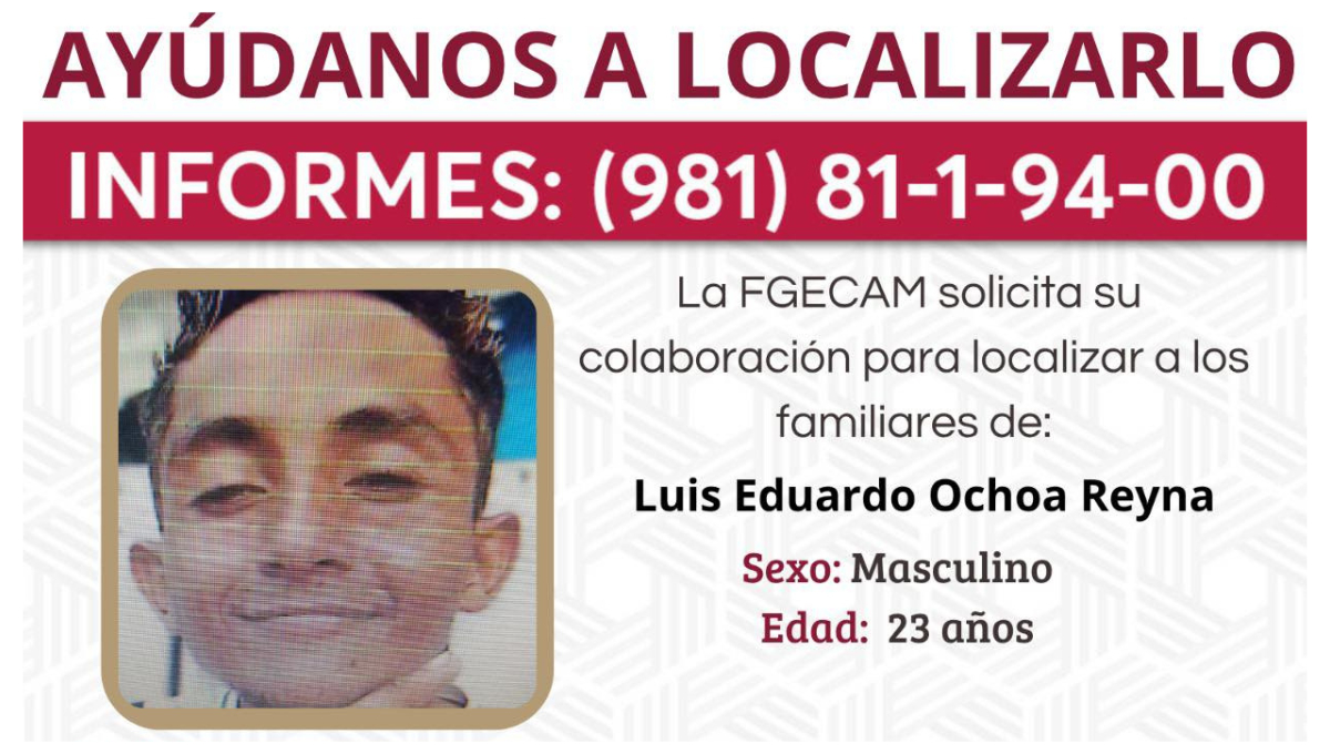 Desaparece joven en Isla Aguada; piden apoyo para localizarlo