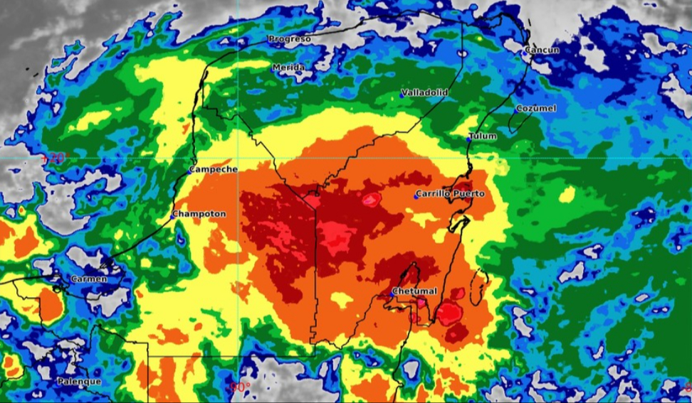 ¡La Península de Yucatán "estará" bajo el agua! El SMN pronostica lluvias de fuertes a intensas para los siguientes días