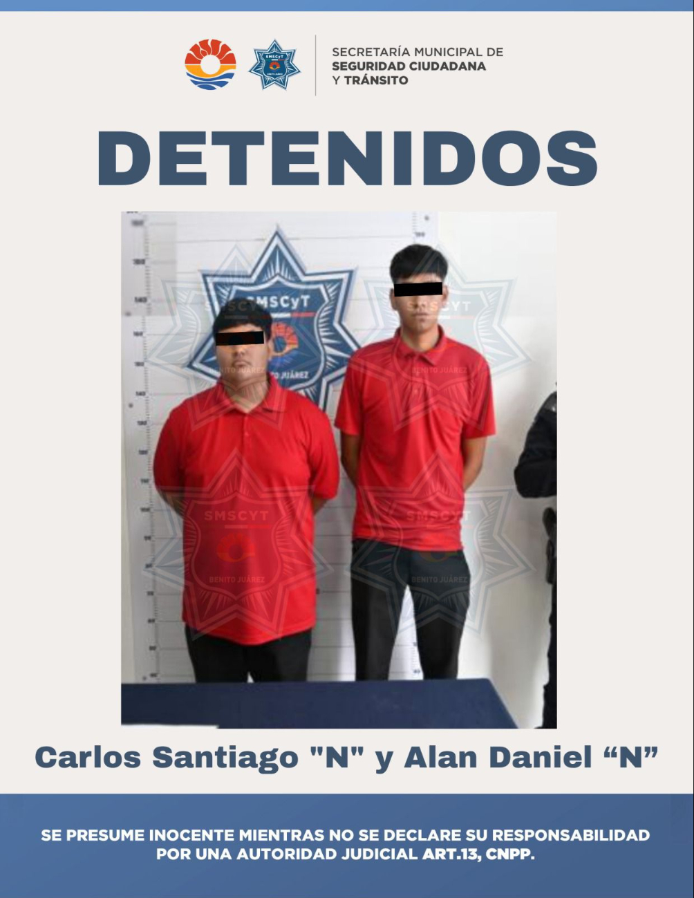 Los jóvenes, que tienen 19 y 20 años de edad, portaban un revólver de fabricación artesanal. Los jóvenes, que tienen 19 y 20 años de edad, portaban un revólver de fabricación artesanal.