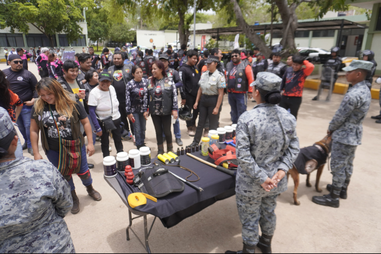 Rodada motorizada marca en Campeche el aniversario de la Guardia Nacional