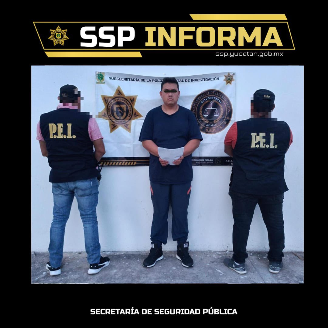 El sujeto detenido fue presentado por la SSP de Yucatán