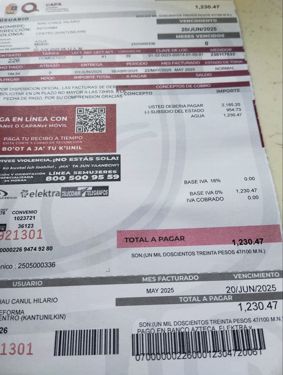Los recibo de 200 pesos ahora subieron a más de mil pesos desde la renovación de los medidores Los recibo de 200 pesos ahora subieron a más de mil pesos desde la renovación de los medidores