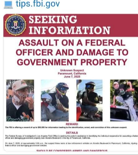 FBI lanza alerta por motociclista que enfrentó a agentes durante redadas migratorias FBI lanza alerta por motociclista que enfrentó a agentes durante redadas migratorias