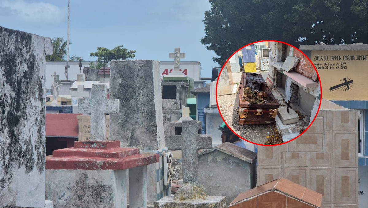 Usuarios reportaron un ataúd abierto en el cementerio antiguo del malecón.