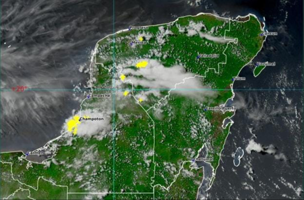 Persistirán las lluvias y alto contenido de humedad en el estado de Campeche