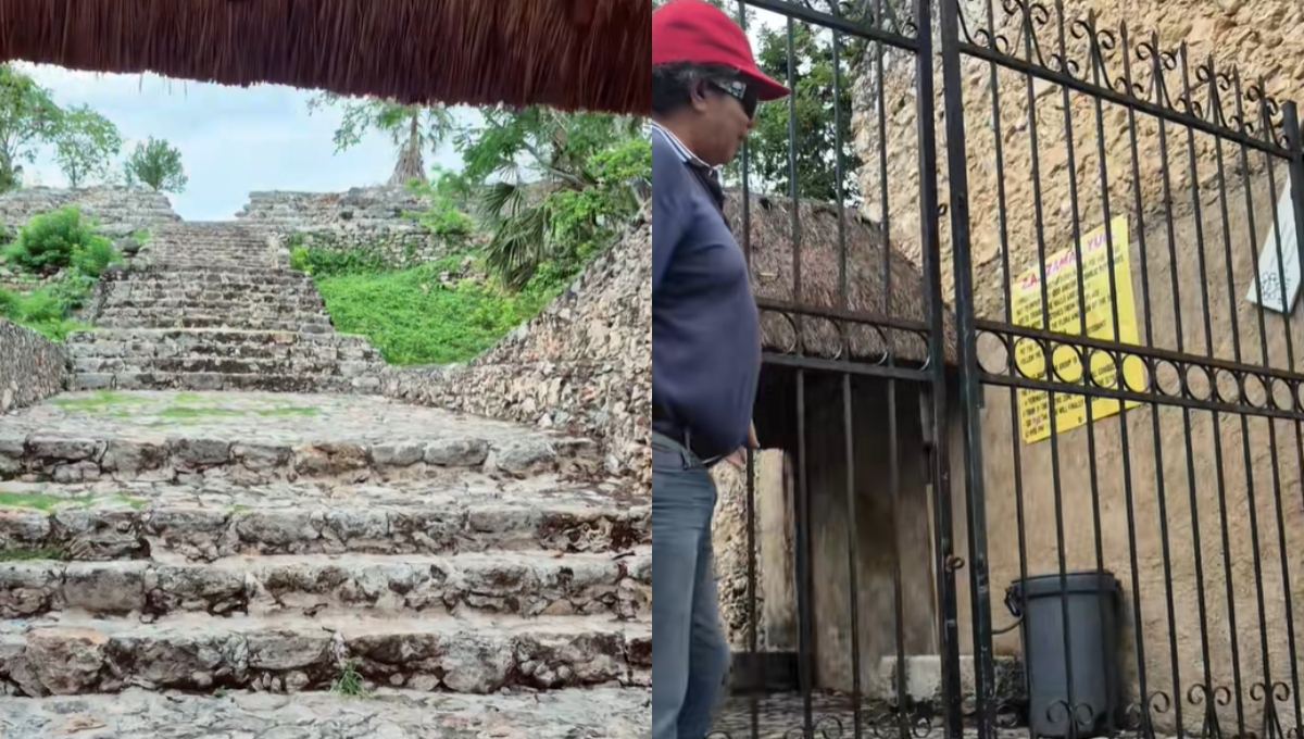 Polémica en Izamal: Dejan encerradas a cuatro turistas en la pirámide de Kinich Kakmó