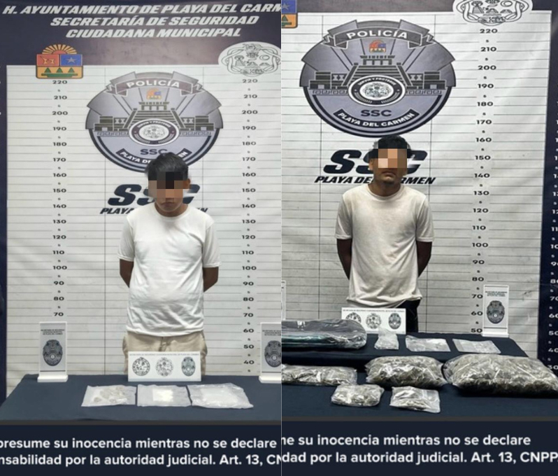 Detienen a dos presuntos narcomenudistas durante operativos de vigilancia en Playa del Carmen