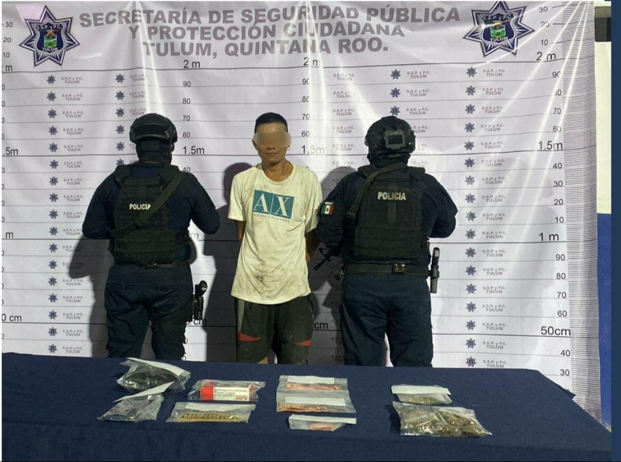 Hombre es detenido en Tulum por presunta responsabilidad en delitos contra la salud  