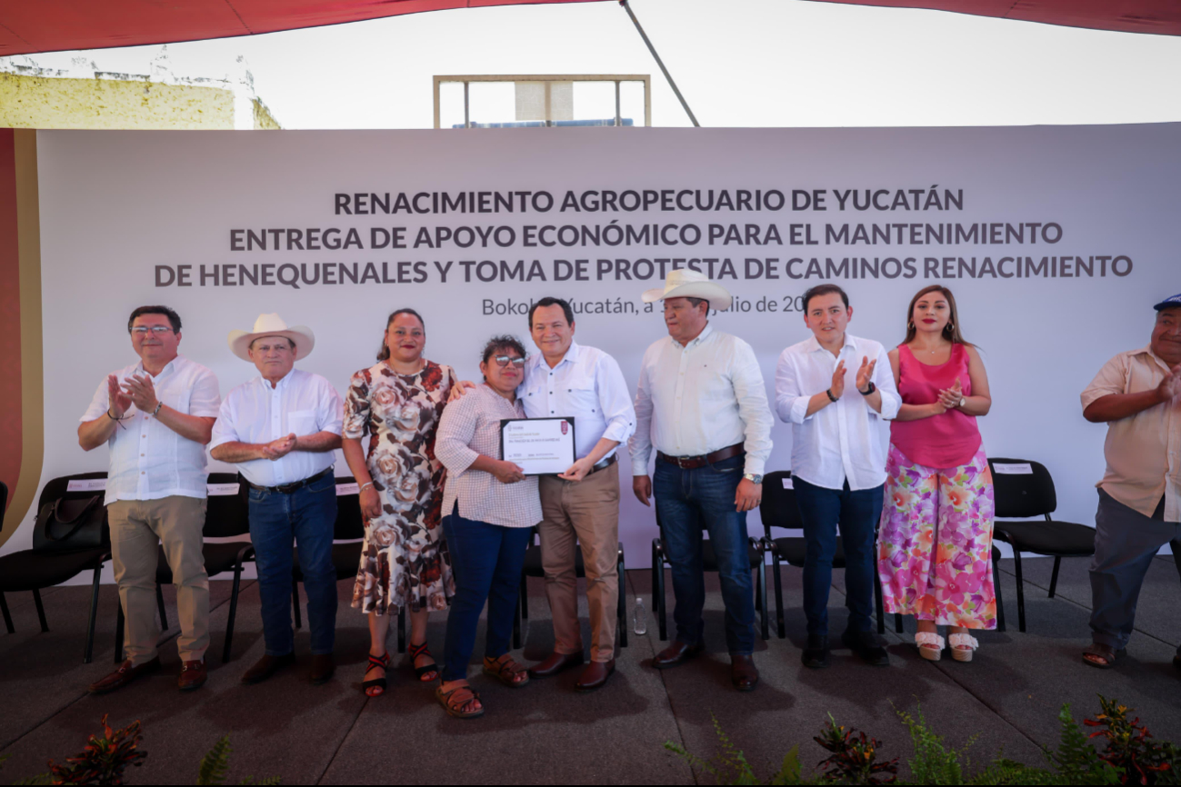 Siembran 3.8 mdp para el henequén: Joaquín Díaz Mena  inicia en Bokobá la entrega de apoyos en beneficio de 389 productores