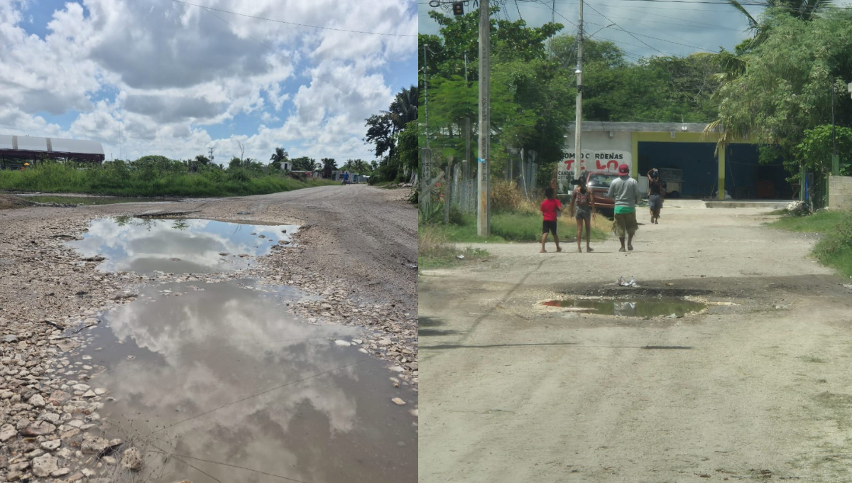Baches se vuelven “lagunas" en Champotón; vecinos exigen atención urgente 