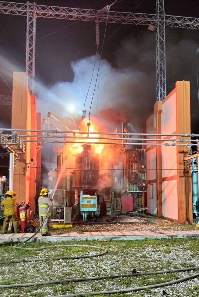 Fuego en subestación de la CFE no deja daños mayores ni lesionados Fuego en subestación de la CFE no deja daños mayores ni lesionados