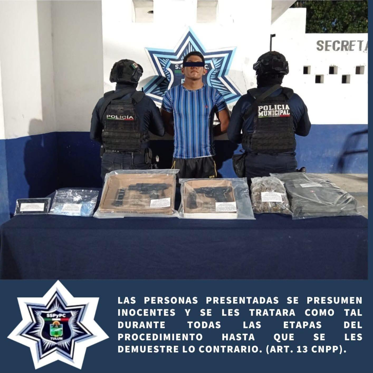 La SSPyPC presentó a Adrián Alfredo “N”, quien es originario de Veracruz.