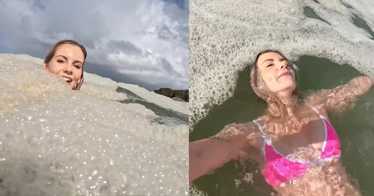 La surfista no se imaginaba dónde nadaba