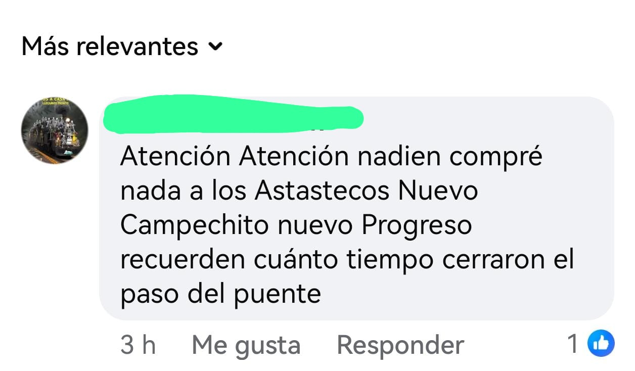 No más bloqueos", dice Atasta tras afectar a Carmen No más bloqueos", dice Atasta tras afectar a Carmen