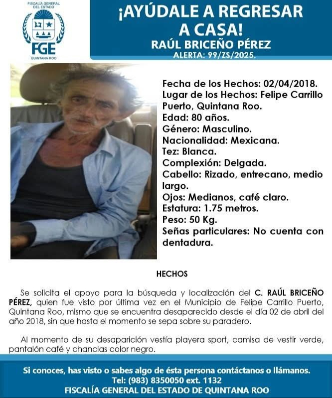 A través de las redes sociales, los parientes piden ayuda para encontrar a Raúl Briceño Pérez A través de las redes sociales, los parientes piden ayuda para encontrar a Raúl Briceño Pérez