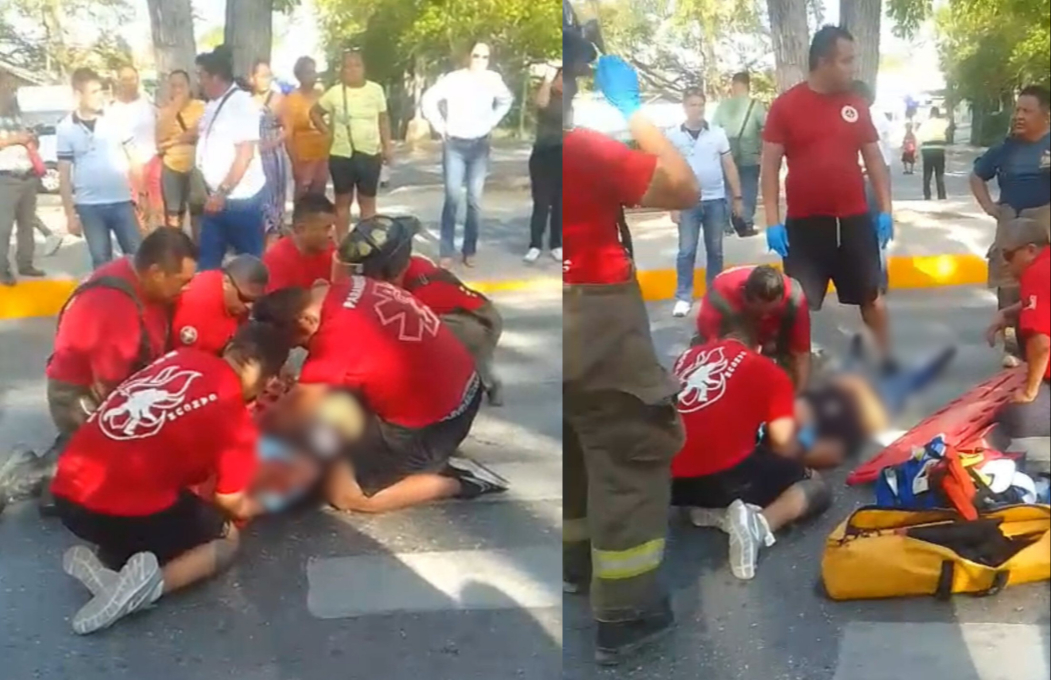 La mujer fue auxiliada antes de la llegada de paramédicos, quienes la llevaron a un hospital