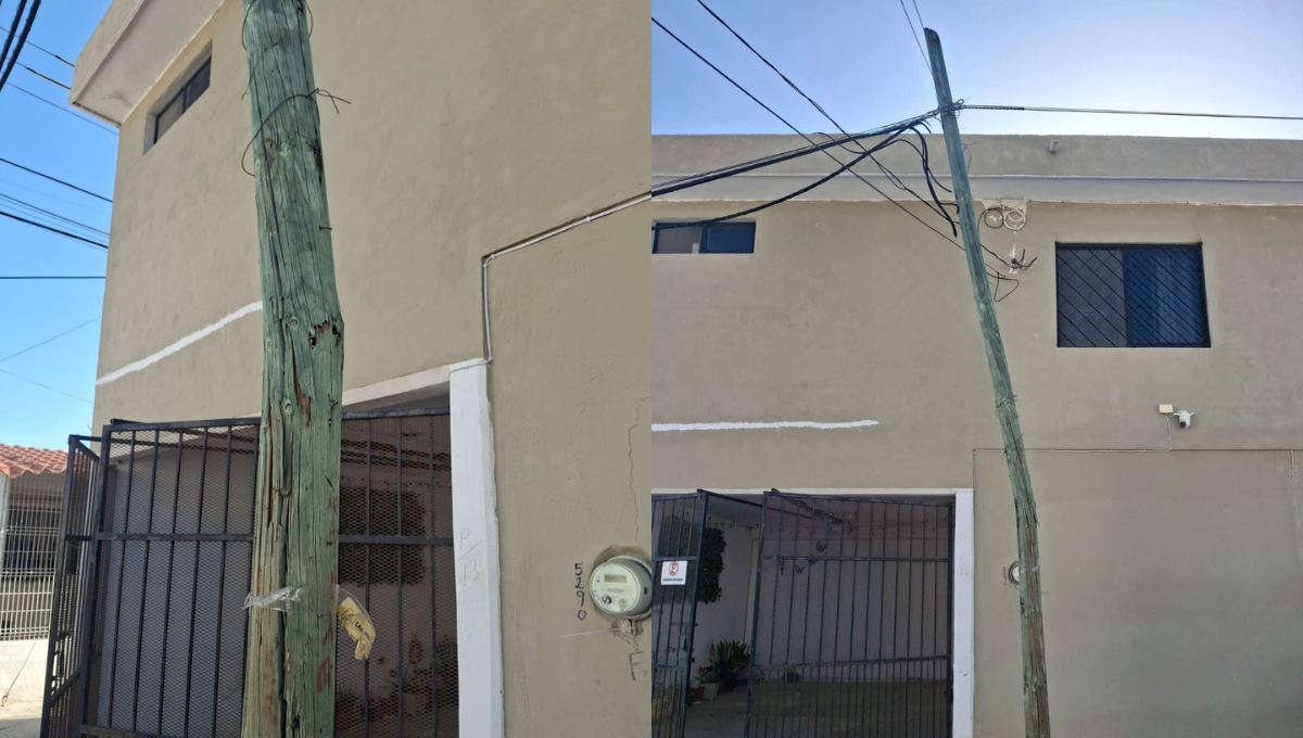 Vecinos de Palmas 2 en Campeche alertan por poste de Telmex a punto de colapsar  