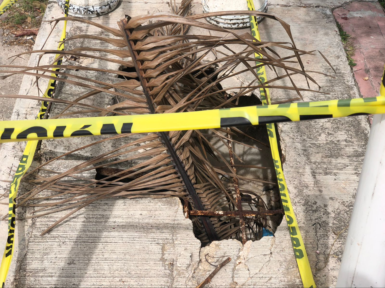 Debido a la temporada de lluvias el tramo nuevamente quedó hundido pese a previas reparaciones