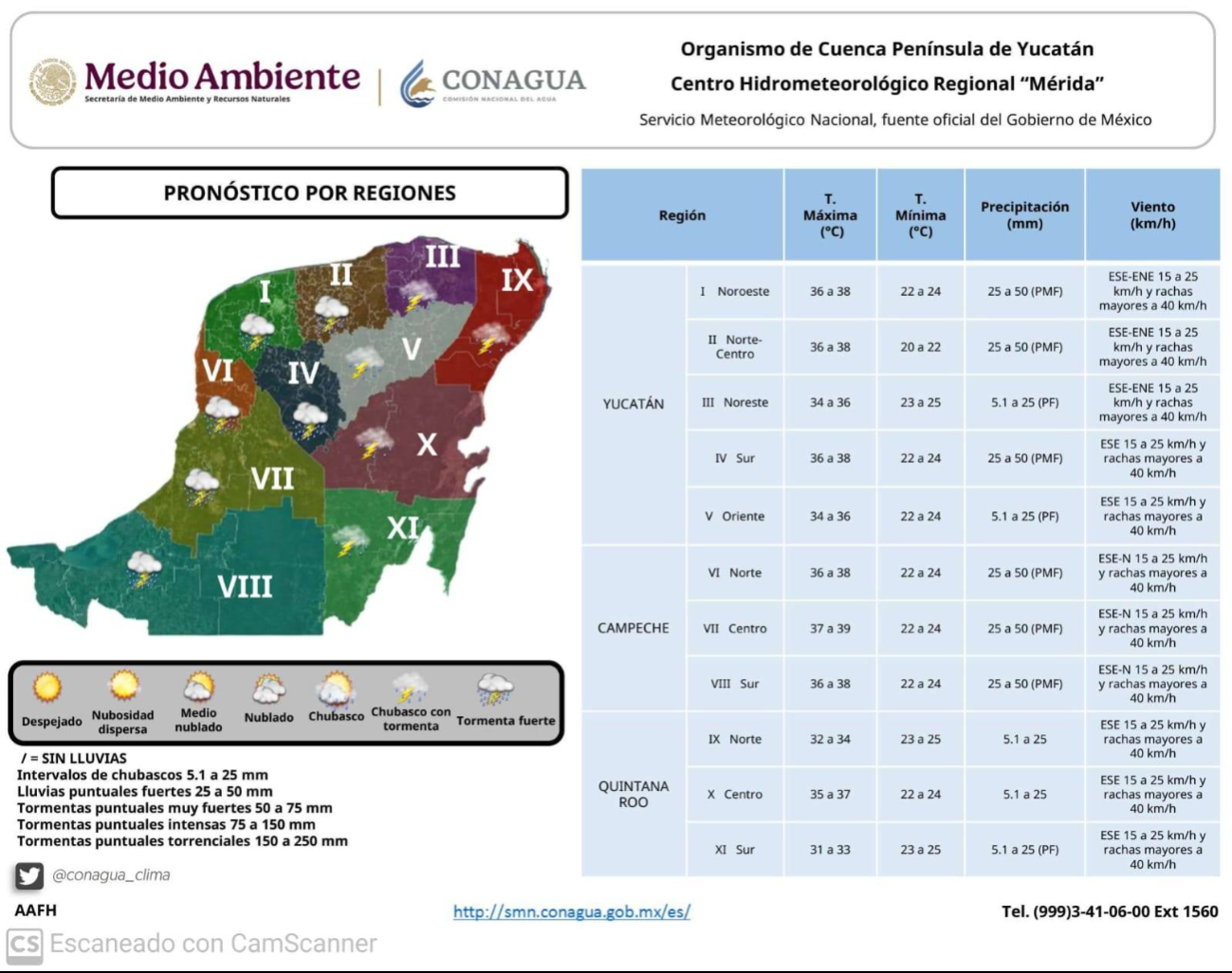 Las zonas más afectadas serán las regiones VI, VII y VIII.