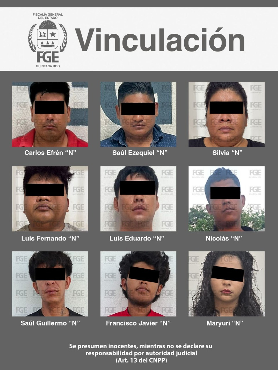 Nueve de los 15 detenidos en distintos municipios del estado. Nueve de los 15 detenidos en distintos municipios del estado.