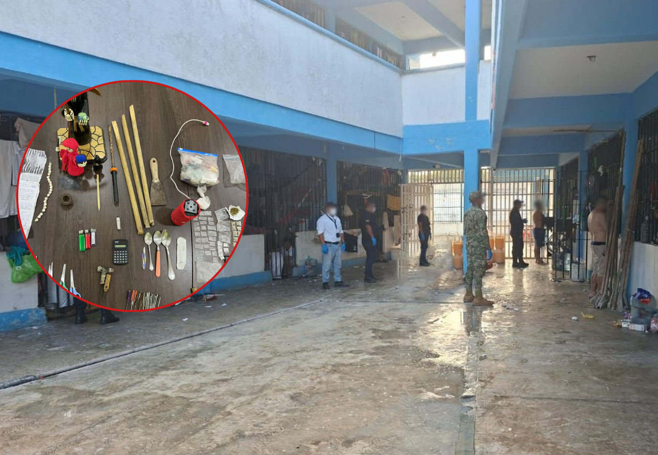  Estupefacientes y armas punzocortantes; revelan  objetos confiscados durante el operativo en el Cereso de Cancún