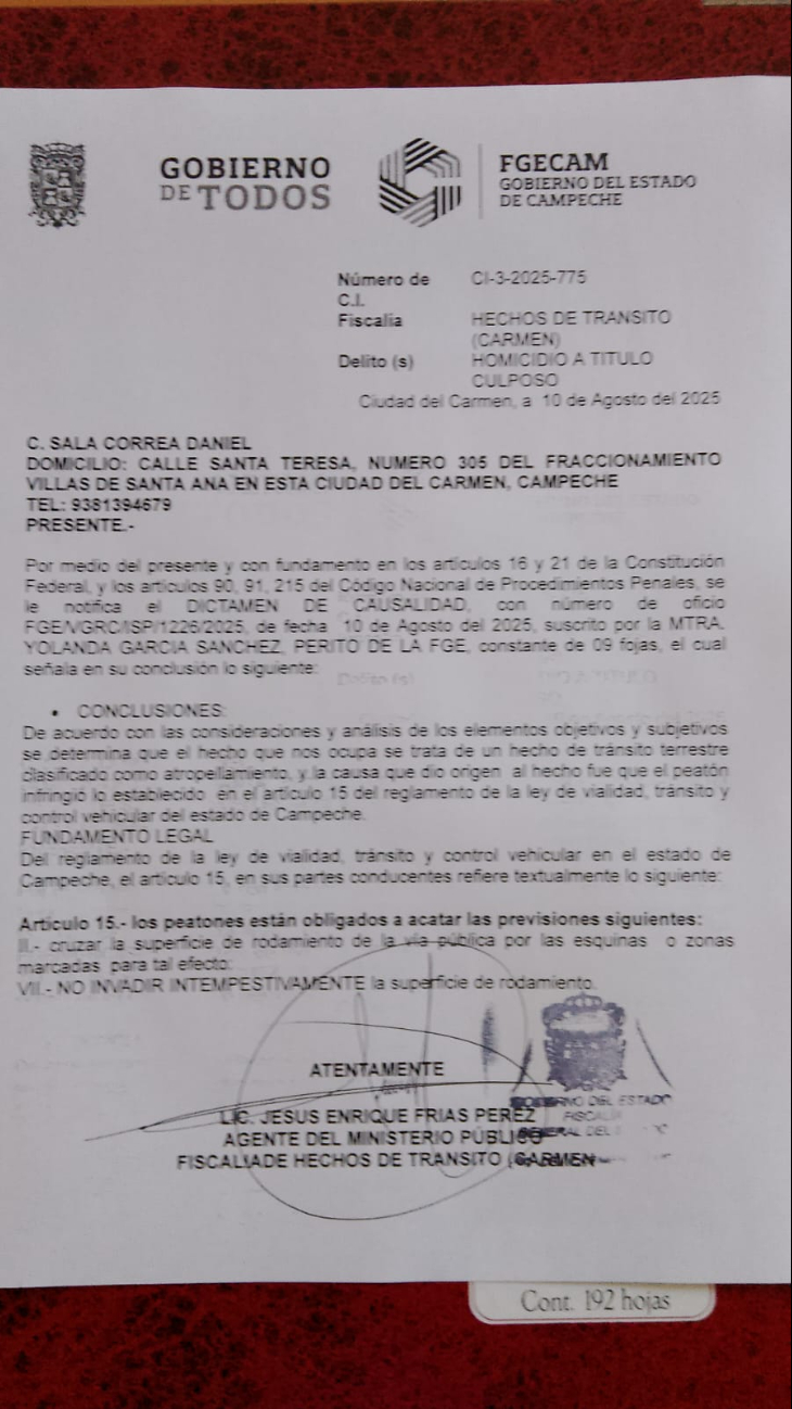 Acusan que caso de Daniela fue manipulado para liberar de culpa a empresa transportista Acusan que caso de Daniela fue manipulado para liberar de culpa a empresa transportista