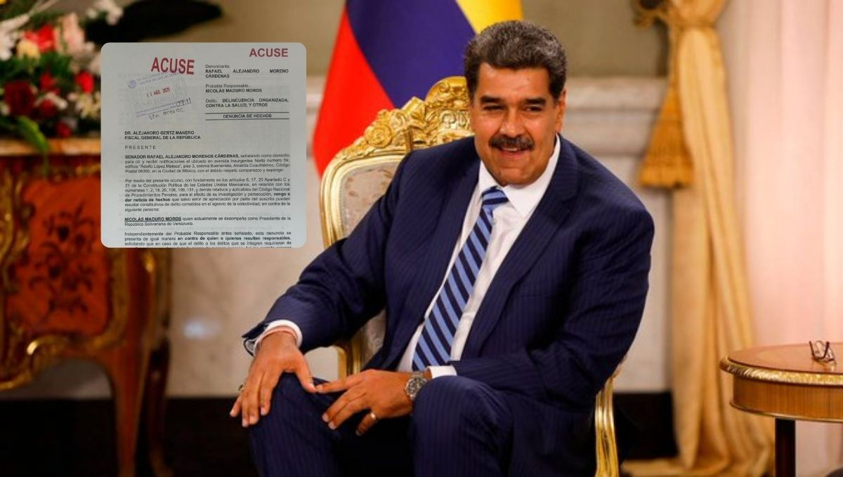 El líder prrista compartió una imagen del documento presentado ante la FGR, asegurando que Nicolás Maduro debe responder ante la justicia mexicana