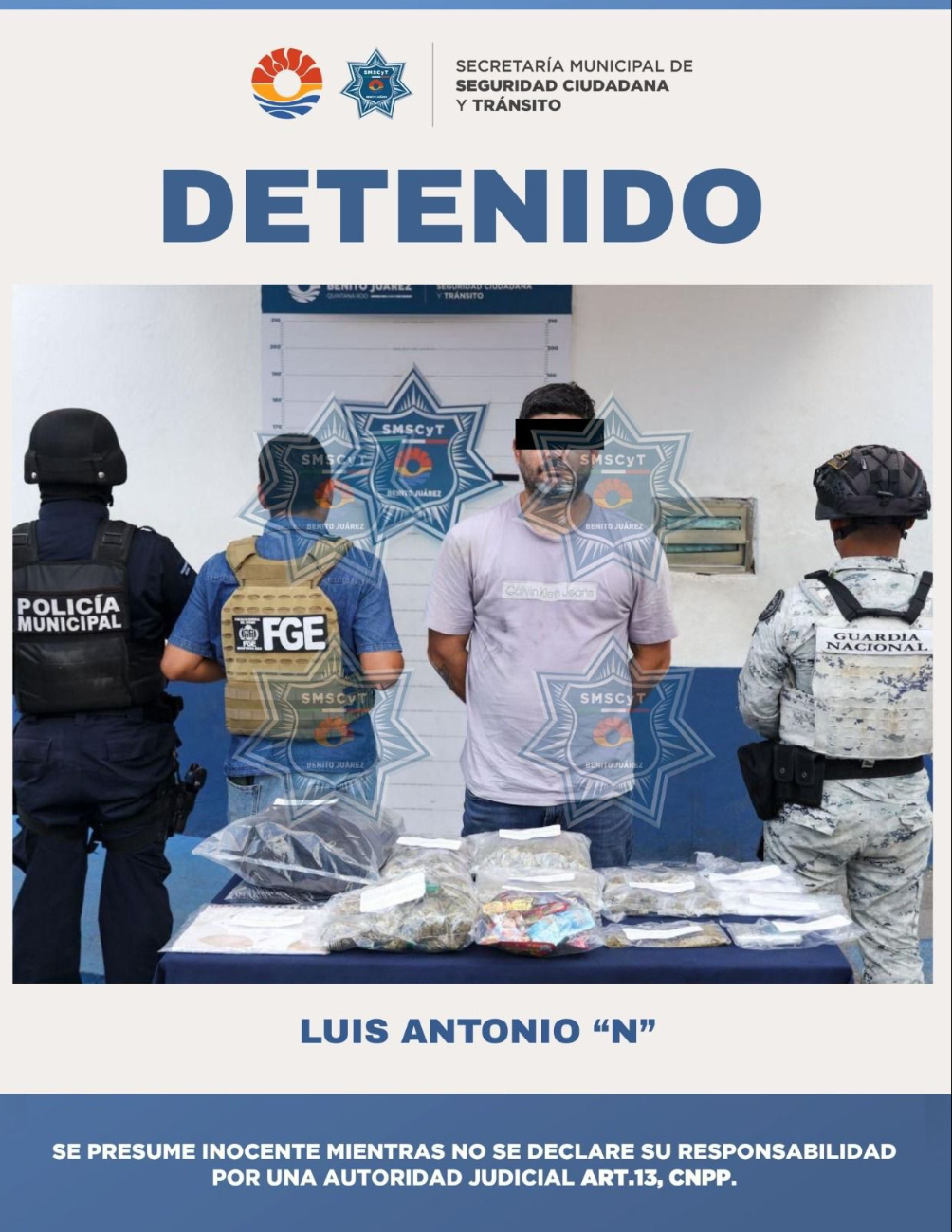 Luis Antonio “N”, de 39 años, fue detenido y puesto a disposición de la Fiscalía General del Estado Luis Antonio “N”, de 39 años, fue detenido y puesto a disposición de la Fiscalía General del Estado