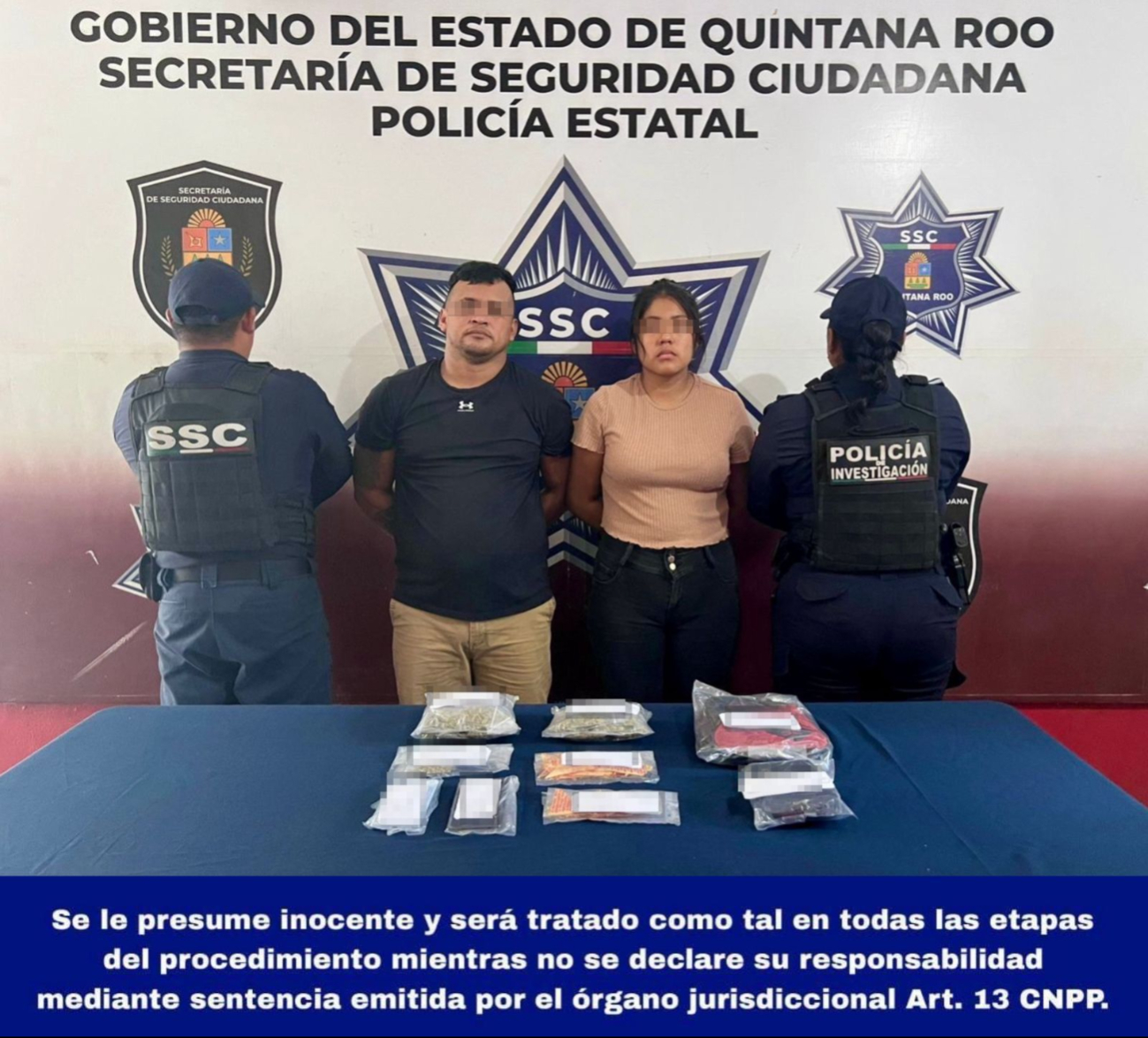 Los detenidos fueron identificados como Luis Enrique "N" y Lucía Candelaria "N"
