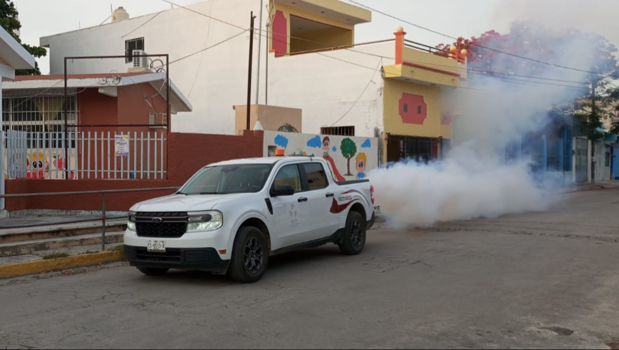 En Campeche, autoridades sanitarias refuerzan nebulizaciones, control larvario y campañas informativas En Campeche, autoridades sanitarias refuerzan nebulizaciones, control larvario y campañas informativas