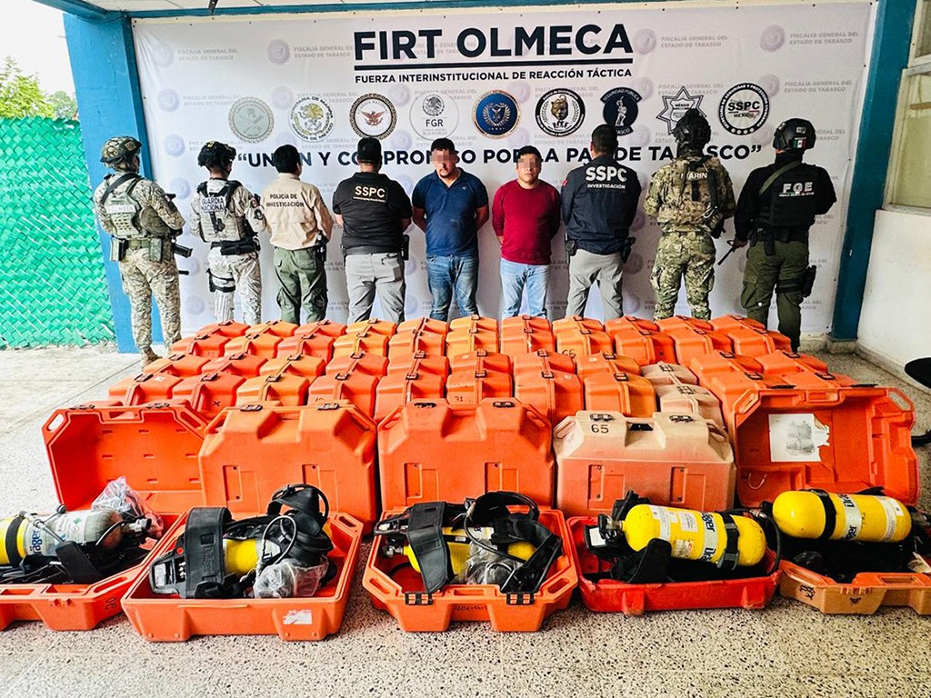 Autoridades federales y estatales aseguran equipo robado en Campeche