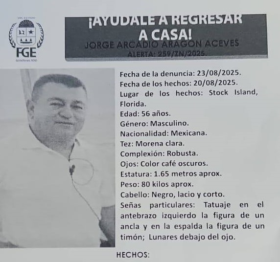 Familiares de los capitanes Jorge Aragón y Ricardo Argáez dieron parte a la Fiscalía General de Quintana Roo Familiares de los capitanes Jorge Aragón y Ricardo Argáez dieron parte a la Fiscalía General de Quintana Roo