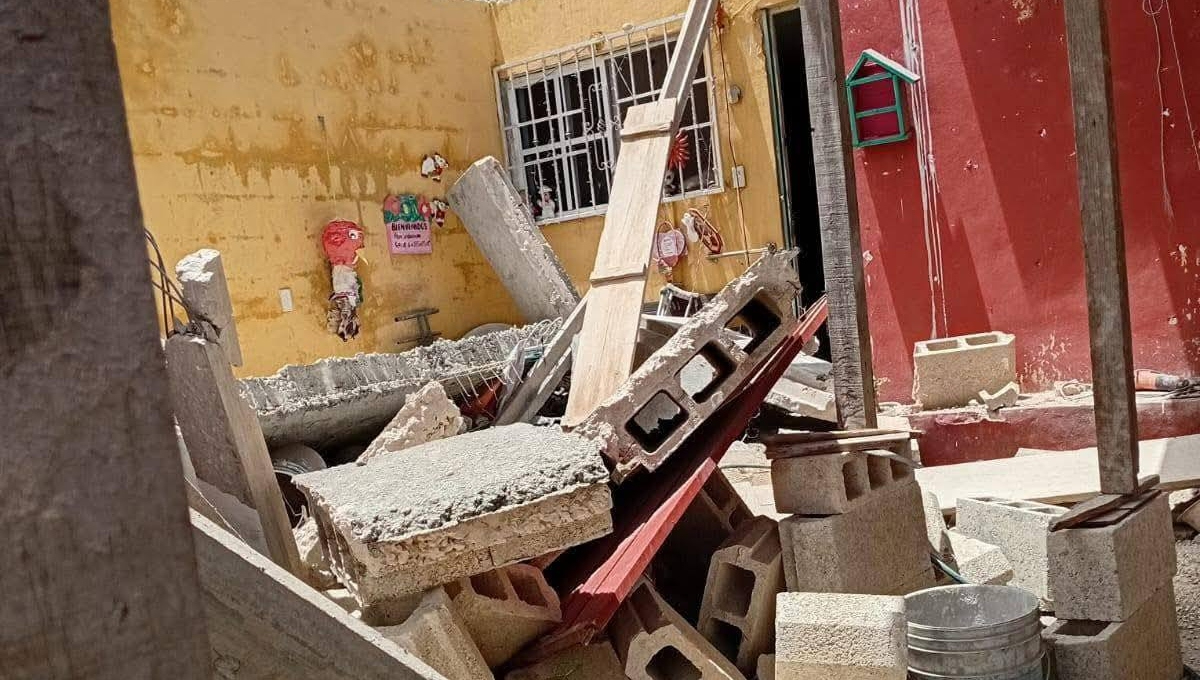 El derrumbe ocurrió en Villas de Oriente, Kanasín El derrumbe ocurrió en Villas de Oriente, Kanasín