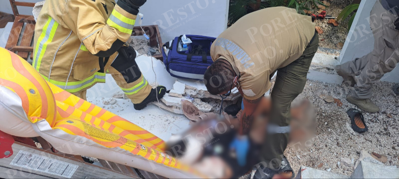 Se presume que debido a la magnitud del golpe y el peso del muro, podría tener una fractura en el cráneo Se presume que debido a la magnitud del golpe y el peso del muro, podría tener una fractura en el cráneo
