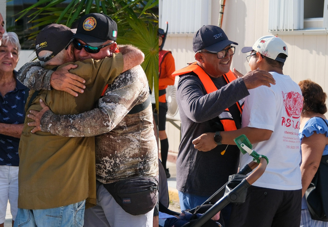 Capitanes cozumeleños regresan con sus familias tras  ser rescatados en el Golfo de México: VIDEO            