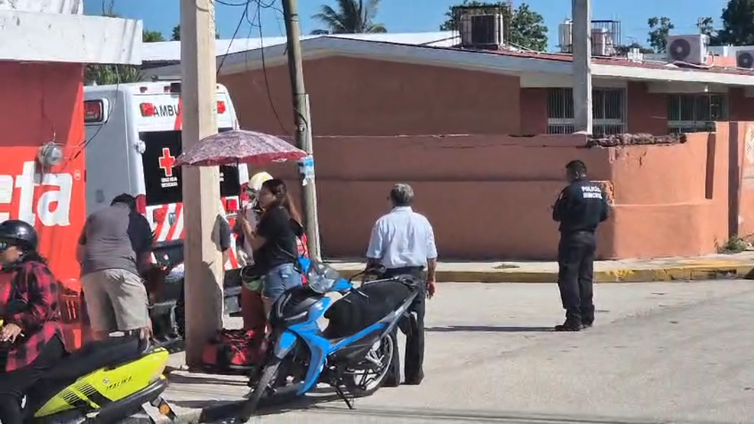 Una motociclista resultó herida en un choque contra un Hyundai Atos este domingo en Champotón