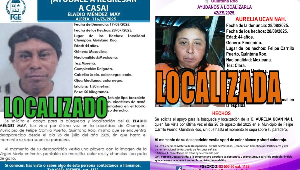 Personas desaparecidas en Quintana Roo son halladas con vida Personas desaparecidas en Quintana Roo son halladas con vida
