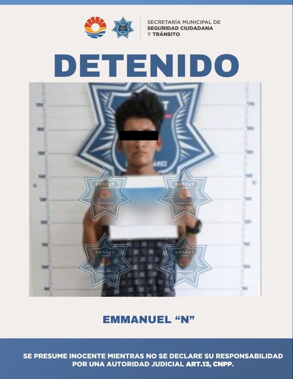 El detenido Emmanuel “N” fue sorprendido manejando de manera irresponsable la unidad El detenido Emmanuel “N” fue sorprendido manejando de manera irresponsable la unidad